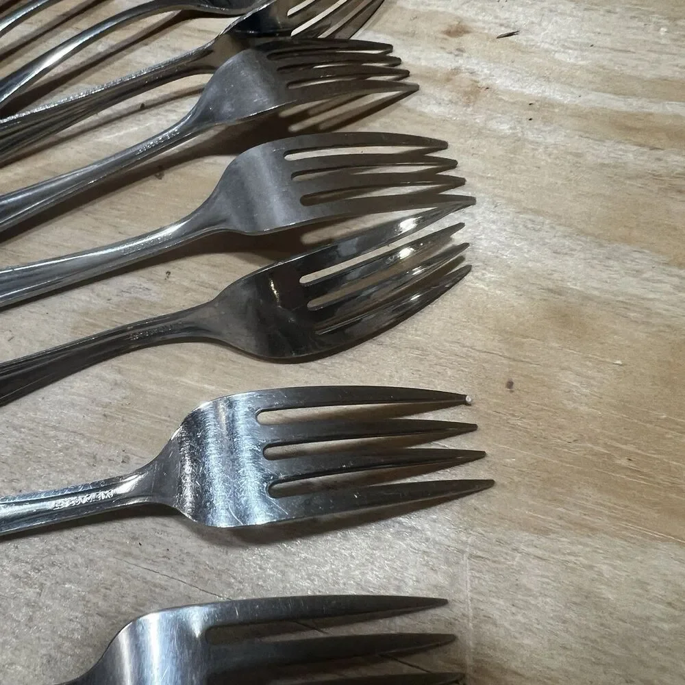 Vintage Oneida Stainless Steel Flatware Mixed 10 Piece Lot Forks Spoons MCM